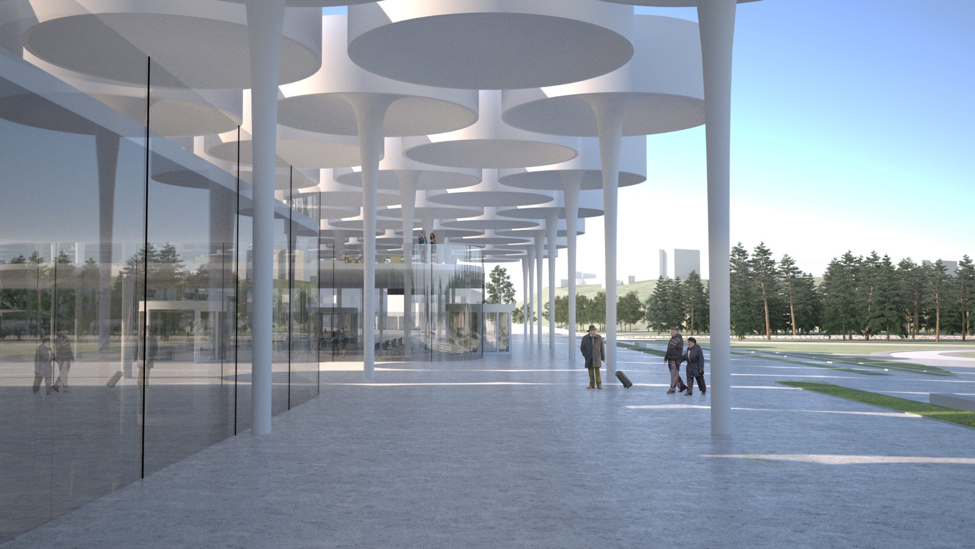 umbrellas portico entrance