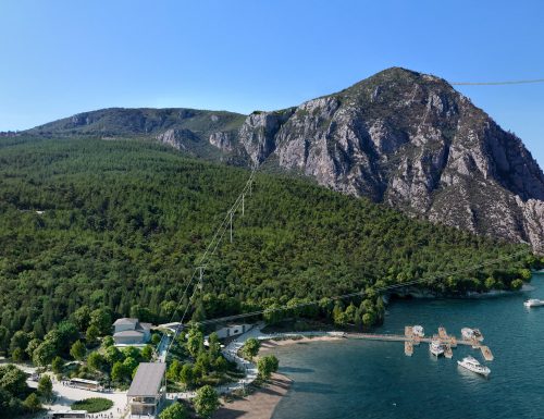 Falcon Park genel görünüş; teleferik, alt ve üst istasyonları, Türkmen İskele ve köprü...