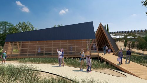 Ziyaretçi merkezi (Öneri I) girişi