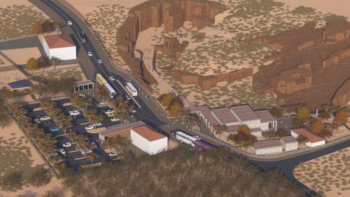 Dara yeni ziyaretçi merkezi, antik kente ulaşım, otopark ve batı mozaiği koruma çatısı