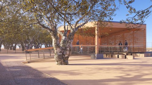 Batı mozaiği koruma çatısı